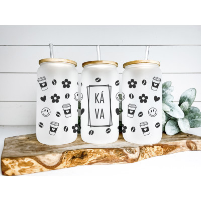 Sklenice matné sklo Káva