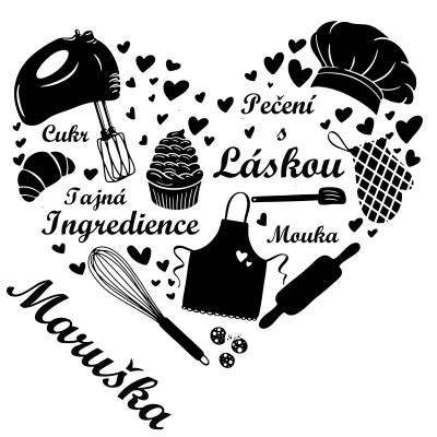 Zástěra s kapsou Pečení s láskou