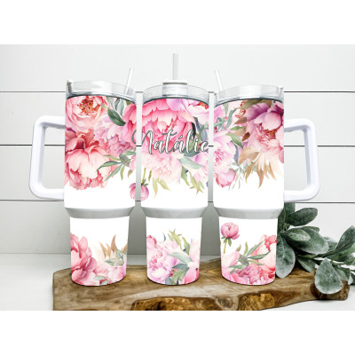 Cestovní termohrnek Pivoňky