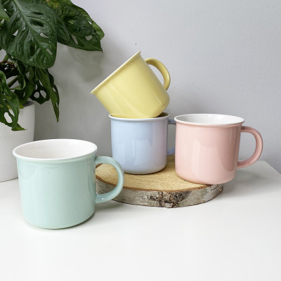 Keramický retro hrnek Krásný den - pastelové barvy, 400ml