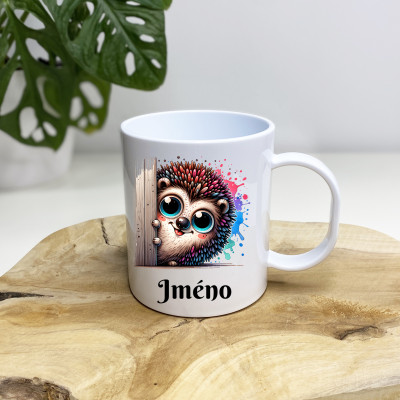 Plastový hrnek se jménem pro děti - Ježek