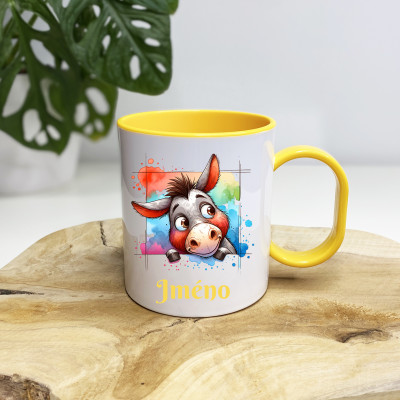 Plastový hrnek se jménem pro děti - Osel