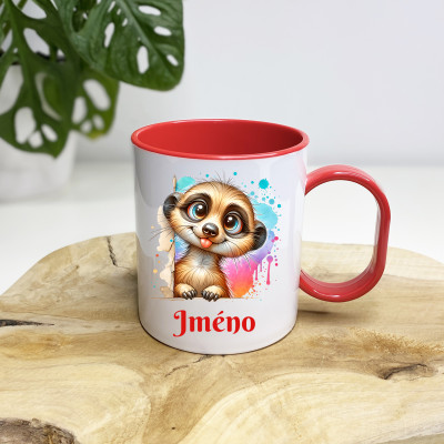 Plastový hrnek se jménem pro děti - Surikata