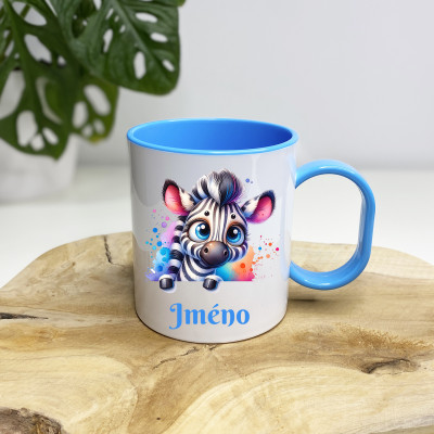 Plastový hrnek se jménem pro děti - Zebra