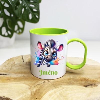 Plastový hrnek se jménem pro děti - Zebra