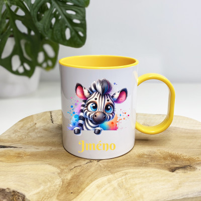 Plastový hrnek se jménem pro děti - Zebra