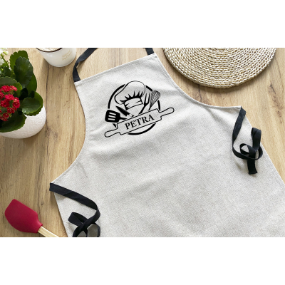 Zástěra canvas se jménem