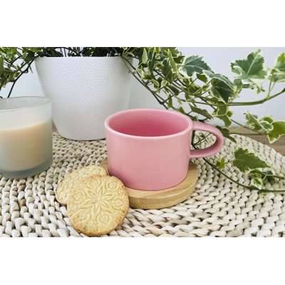 Designový kávový hrnek - Makronka růžová