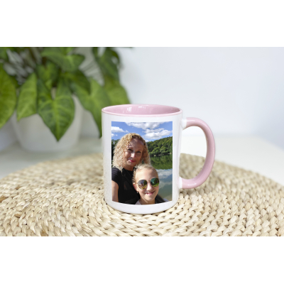 Hrnek růžový s vlastní fotkou