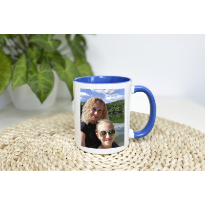 Hrnek modrý s vlastní fotkou