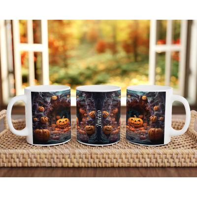 Hrnek 3D motiv Strašidelná dýně